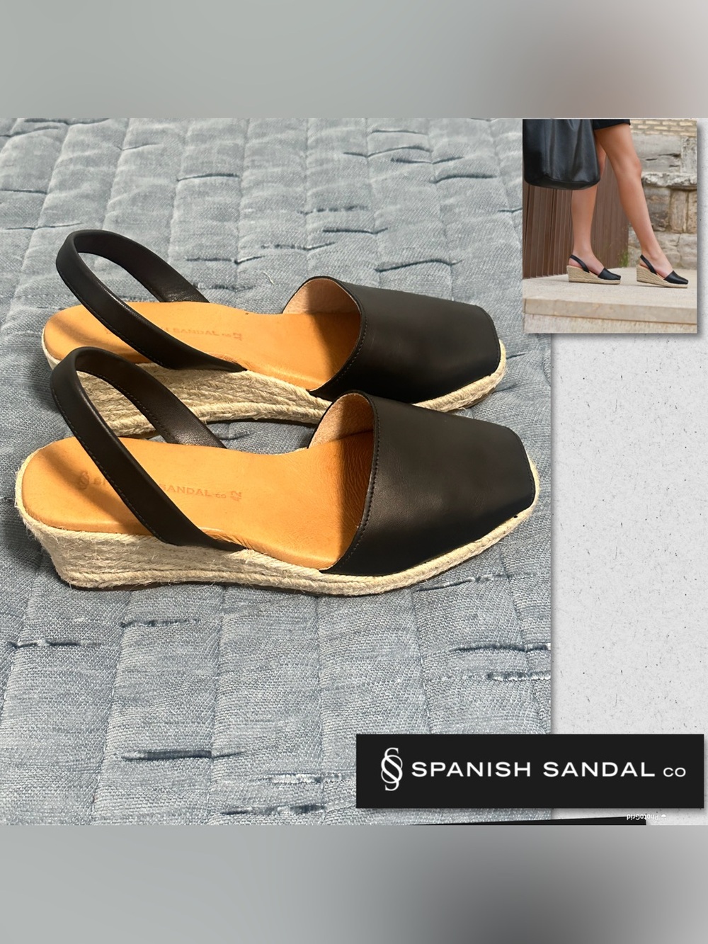Spanish Sandal Company Espadrille Slingback Wedge
